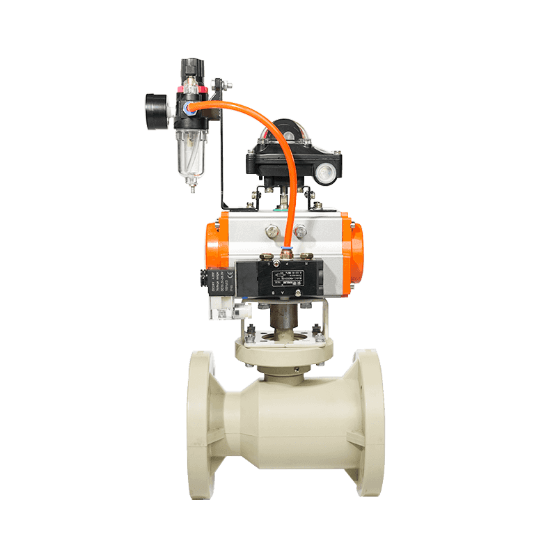 β--PPH Single and Double Type Pneumatic Flanged Ball Valve