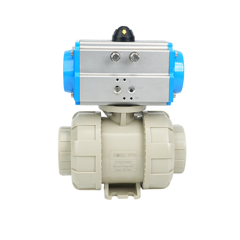 β--PPH Pneumatic Double Union Ball Valve